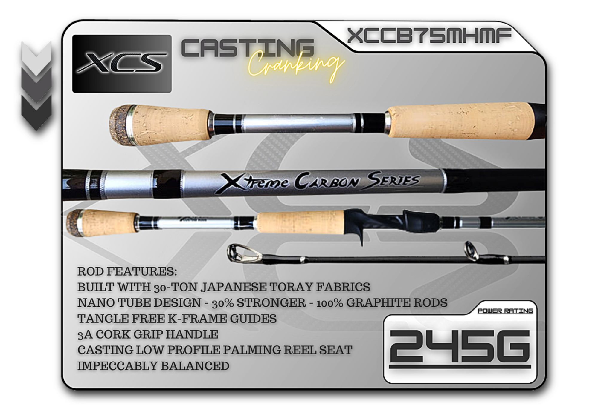 XCCB75MHMF (245G) 7'5" Medium Heavy Mod-Fast **Cranking**