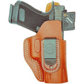 Rounded Multi Fit Holster Leather Universal Holster Brown Micro RH/LH