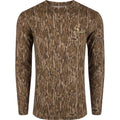 Drake Ol' Tom Performance Crew Camo Print LS MO Bottomland 2XLarge