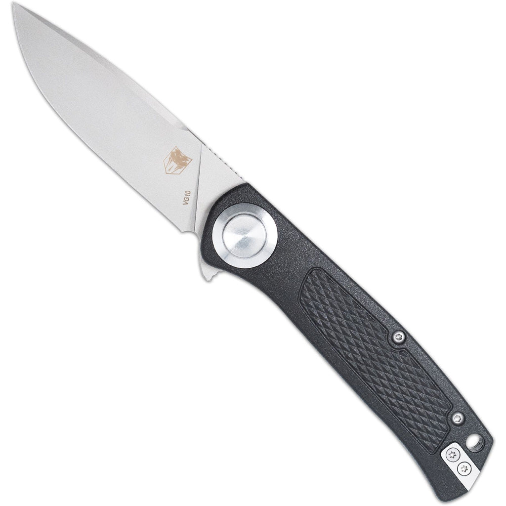 CobraTec EDC Scout Grivory Button Lock Knife Folding Blade Black
