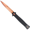 CobraTec Stiletto Button Lock G10 Knife Folding Blade Black/Rose Gold