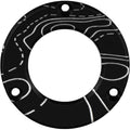 Axcel Driver Hubcap Black w/Engraving Topographical Map Pattern