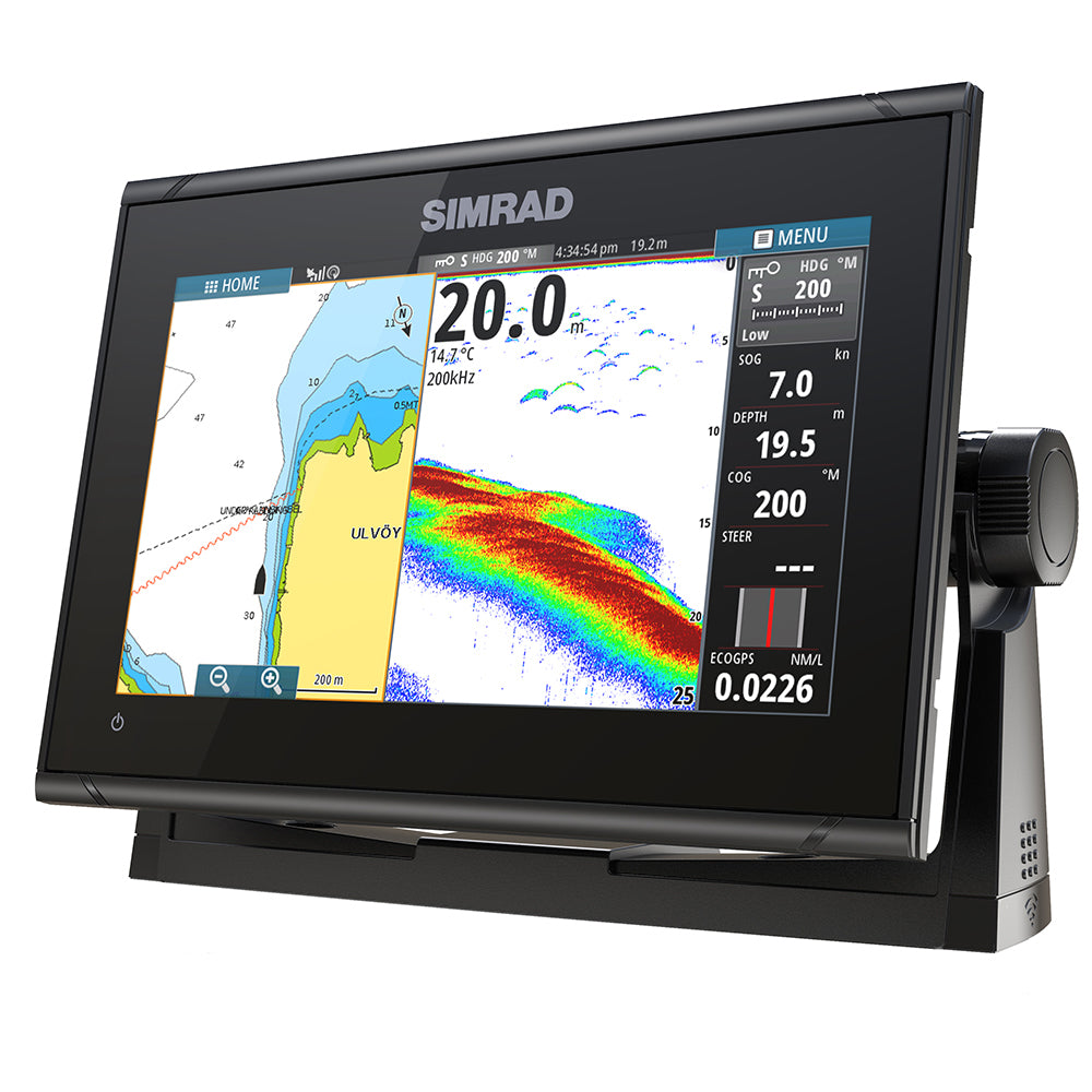 Simrad GO9 XSE ChartplotterFishfinder wCMAP Discover Chart  No Transducer 00013210002