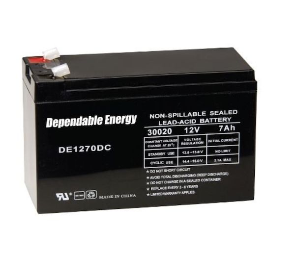 AH 12V 7AMP RECHRG TAB TOP BATTERY