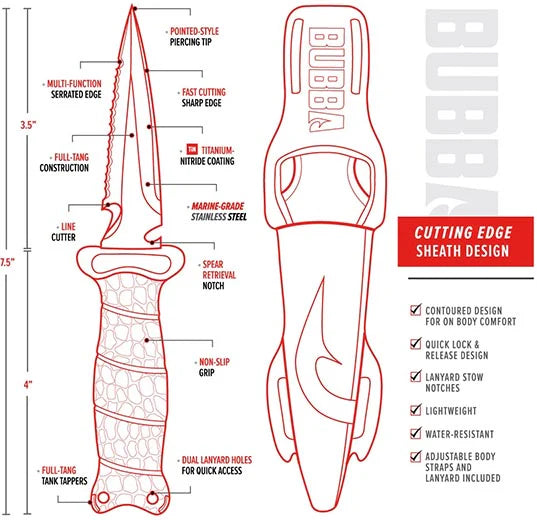 BUBBA 3.5 POINTED DIVE KNIFE