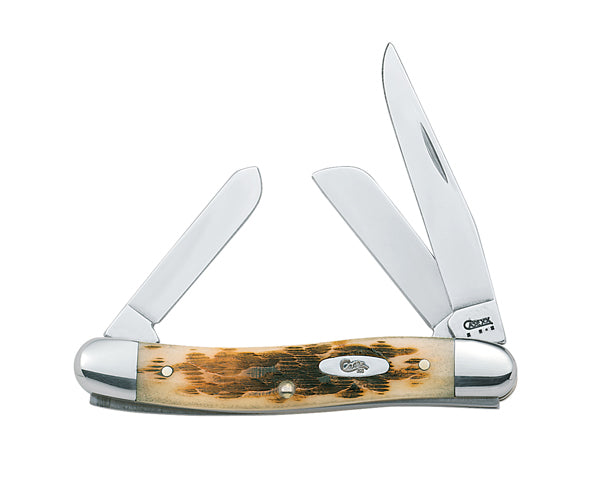 CASE STOCKMAN 3BL 3.5" AMBER BONE