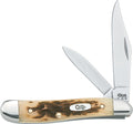 CASE PEANUT 2BL 2 7/8" AMBER BONE