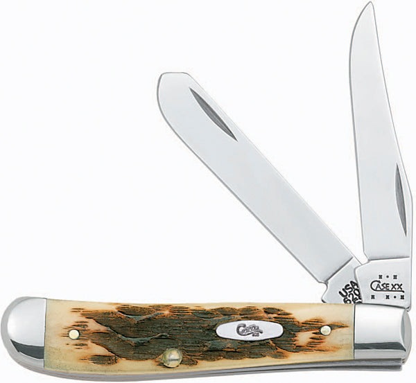 CASE STOCKMAN 3BLD 3 7/8" AMBER BONE
