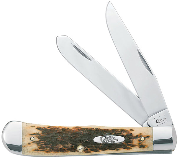 CASE TRAPPER 2BLD 4 1/8" AMBER BONE