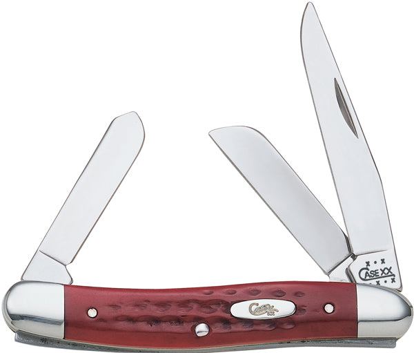 CASE STOCKMAN 3BLD 3.5" RED BONE
