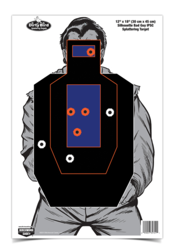 BC DB 12X18 BAD GUY IPSC SIL. 8PK