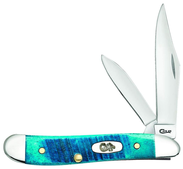 CASE SAWCUT JIG PEANUT 27/8" 2BL CARIBBEAN BLUE BONE