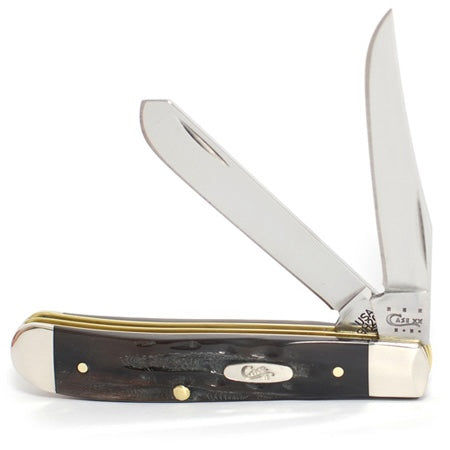 CASE MINI TRAPPER 31/2" 2BL JIGGED BUFFALO HORN