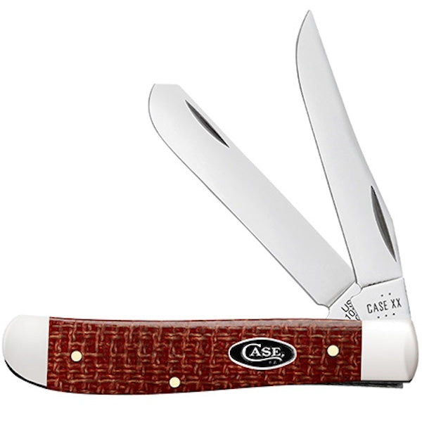CASE M TRAPR 2BL 31/2" D RED BURLAP MICARTA